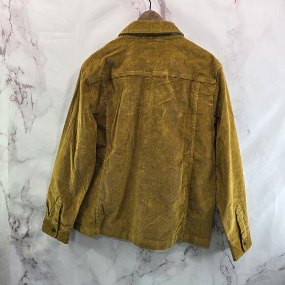 Chubbies Jacket Mens Medium Brown Corduroy Shirt Jacket Dont Even Chai Collared - Picture 7 of 12